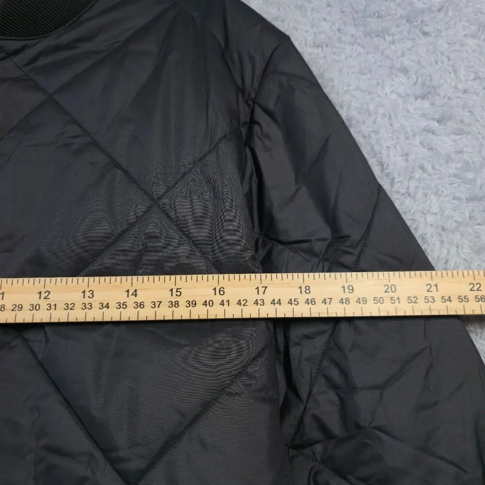 Tentree Mens Small Black Diamond Padded Bomber Jacket